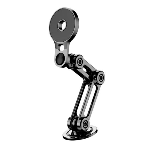 Car Desktop Folding Magnetic Suction Stretch Live Mobile Phone Holder(Black) by buy2fix