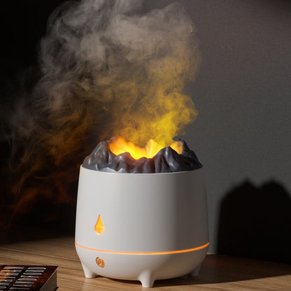 HS01 Simulation Flame Humidifier Home Aromatherapy Machine With Night Light(Black) - Air Purifiers & Accessories by buy2fix | Online Shopping UK | buy2fix