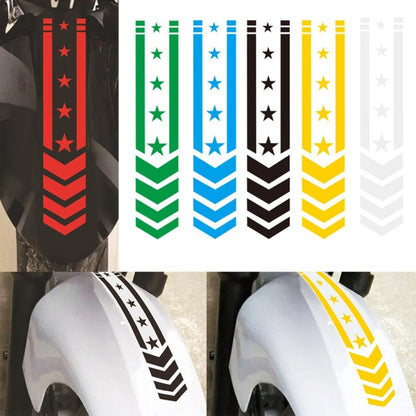 10pcs Motorcycle Car Fender Reflective Sticker Modified Decorative Waterproof Sticker Arrow Star(Black) by buy2fix