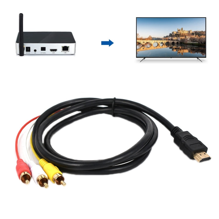 HDMI To AV/3RCA TV Audio Video Cable(1.5m) - Converter by buy2fix | Online Shopping UK | buy2fix