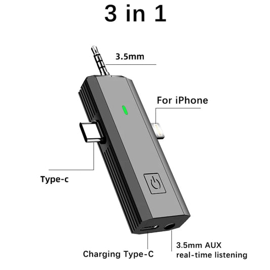 S17 Wireless  3 In 1 Lavalier MIC For Phone SLR Camera Loudspeaker ,Spec:  1 Drag Two Full Black - Microphone by buy2fix | Online Shopping UK | buy2fix