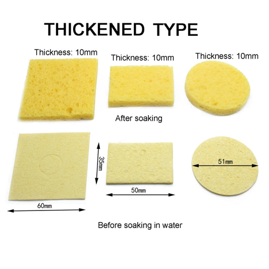 10pcs Soldering Iron Tin Remover Cleaning Cotton Wood Pulp Sponge,Spec: Thickened Rectangular 3.5x5cm by buy2fix