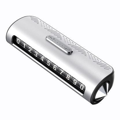 Vehicle Safety Hammer Temporary Parking Phone Number Plate(Silver) by buy2fix