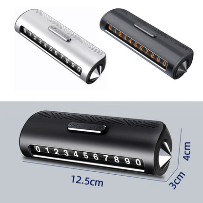 Vehicle Safety Hammer Temporary Parking Phone Number Plate(Black) by buy2fix