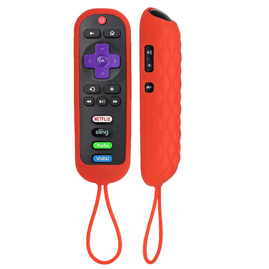 For TCL Roku RC280/RC282 2pcs Oval Remote Control Silicone Case(Red) - Remote Control Covers by buy2fix | Online Shopping UK | buy2fix