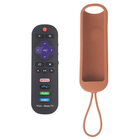 For TCL Roku RC280/RC282 2pcs Oval Remote Control Silicone Case(Coffee) - Remote Control Covers by buy2fix | Online Shopping UK | buy2fix
