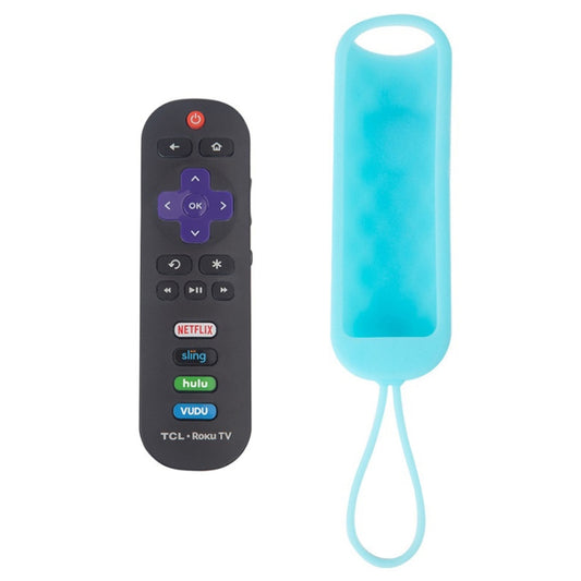 For TCL Roku RC280/RC282 2pcs Oval Remote Control Silicone Case(Blue) - Remote Control Covers by buy2fix | Online Shopping UK | buy2fix