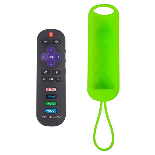 For TCL Roku RC280/RC282 2pcs Oval Remote Control Silicone Case(New Green) - Remote Control Covers by buy2fix | Online Shopping UK | buy2fix