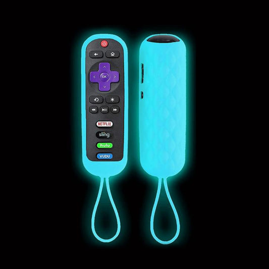 For TCL Roku RC280/RC282 2pcs Oval Remote Control Silicone Case(Luminous Blue) - Remote Control Covers by buy2fix | Online Shopping UK | buy2fix