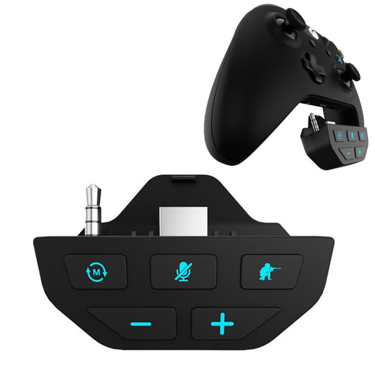For Microsoft XBOX One S / X / Elite HS-XO193A Gamepad Sound Enhancer 3.5mm Converter Headphone Adapter(Black)