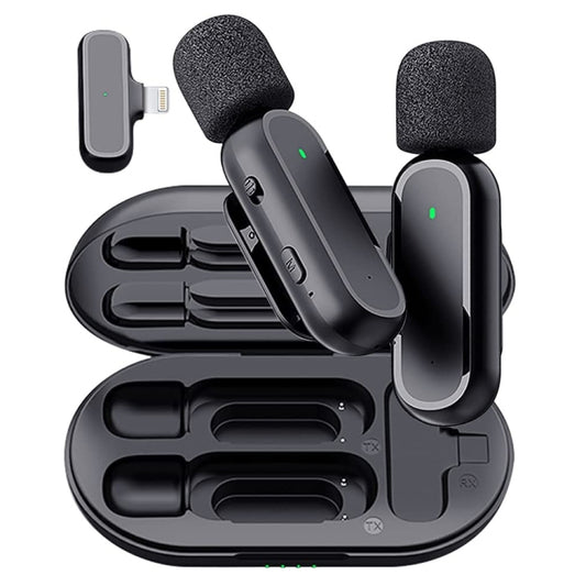 K63 One To Two  Wireless Lavalier Microphone With Charging Box Noise Reduction Video Record Mic,Spec: 8 Pin Interface - Microphone by buy2fix | Online Shopping UK | buy2fix