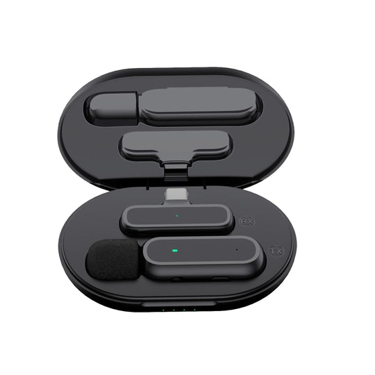 Microphone Lavalier sans fil K61 un à un avec boîtier de chargement, micro d'enregistrement vidéo à réduction de bruit, spécification: Interface type-c