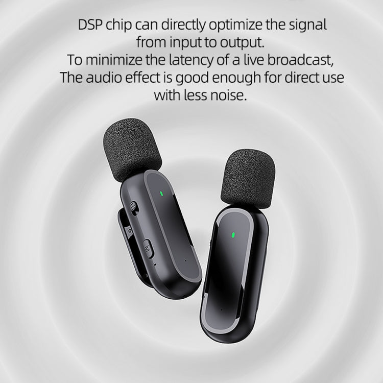 K61 One To  One Wireless Lavalier Microphone With Charging Box Noise Reduction Video Record Mic,Spec: 8 Pin Interface - Microphone by buy2fix | Online Shopping UK | buy2fix
