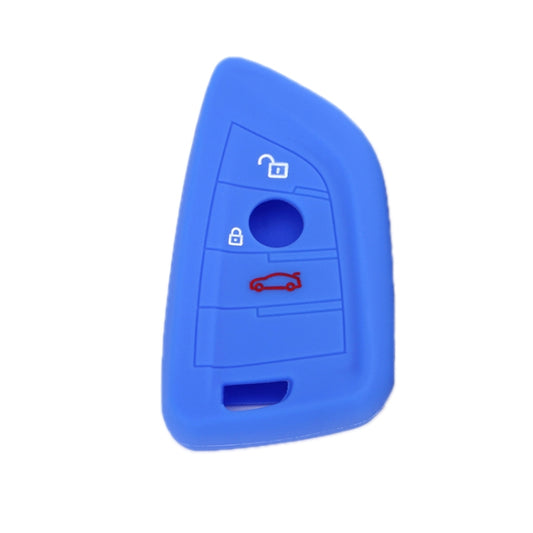 For BMW 1 Series X4/X2/XM5 2pcs Soft Silicone Remote Key Cover(Sea Blue) - Car Key Cases by buy2fix | Online Shopping UK | buy2fix