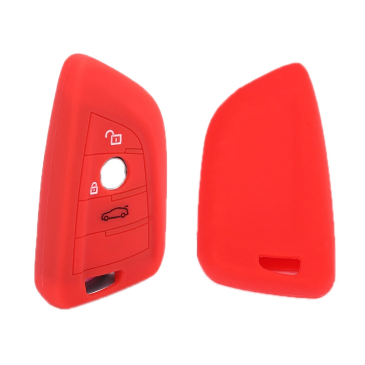 For BMW 1 Series X4/X2/XM5 2pcs Soft Silicone Remote Key Cover(Rose Red) by buy2fix