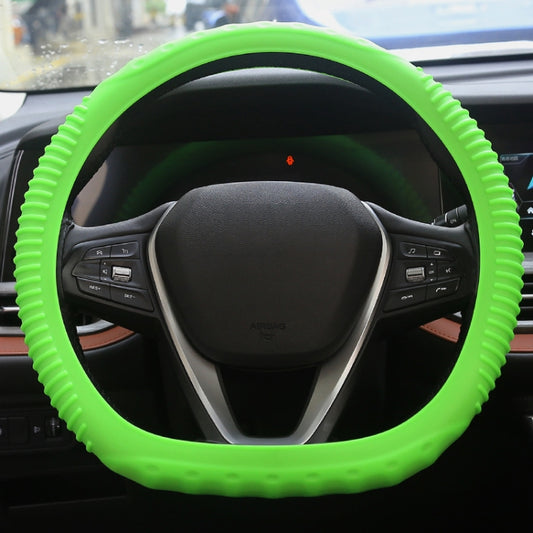 Silicone Non-slip Wear-resistant Concave Point Car Steering Wheel Cover, Size: 34-38cm(Green) - Steering Wheel Accessories by buy2fix | Online Shopping UK | buy2fix