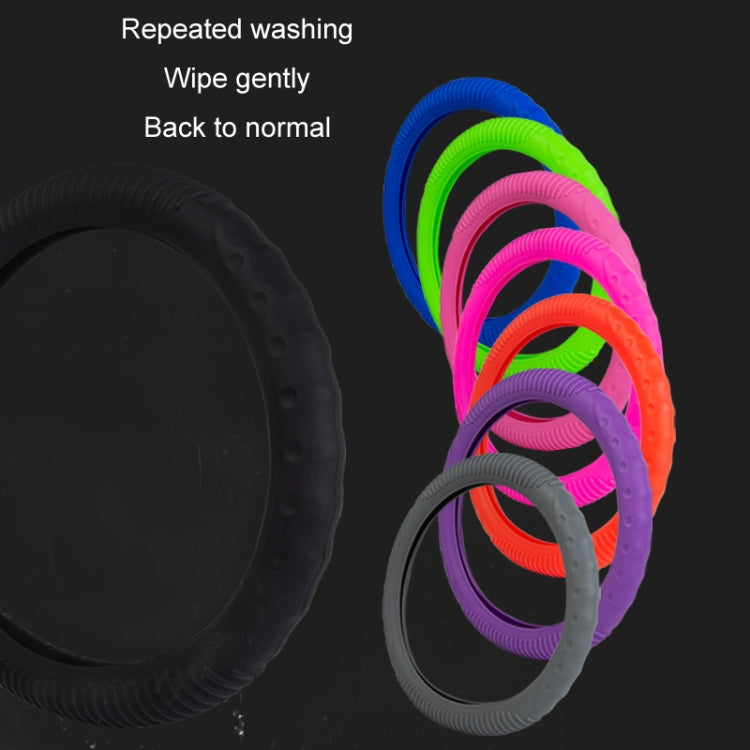 Silicone Non-slip Wear-resistant Concave Point Car Steering Wheel Cover, Size: 34-38cm(Blue) by buy2fix