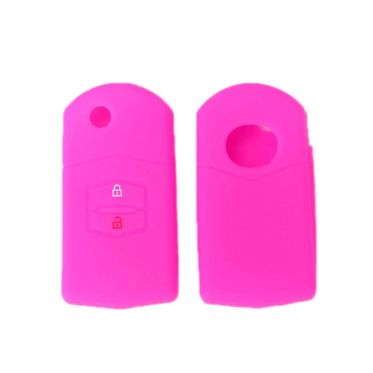 For Mazda M6/CX-5 2pcs Remote Control Folding 2 Button Silicone Case(Rose Red) - Car Key Cases by buy2fix | Online Shopping UK | buy2fix