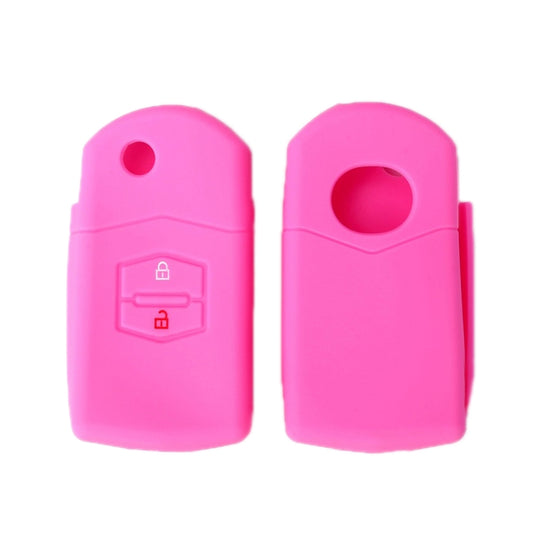 For Mazda M6/CX-5 2pcs Remote Control Folding 2 Button Silicone Case(Pink) - Car Key Cases by buy2fix | Online Shopping UK | buy2fix