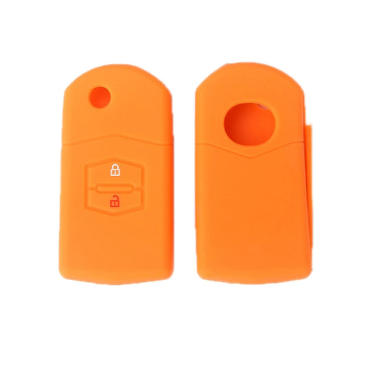 For Mazda M6/CX-5 2pcs Remote Control Folding 2 Button Silicone Case(Orange) - Car Key Cases by buy2fix | Online Shopping UK | buy2fix