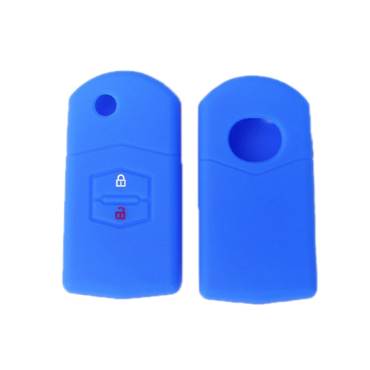 For Mazda M6/CX-5 2pcs Remote Control Folding 2 Button Silicone Case(Sea Blue) - Car Key Cases by buy2fix | Online Shopping UK | buy2fix