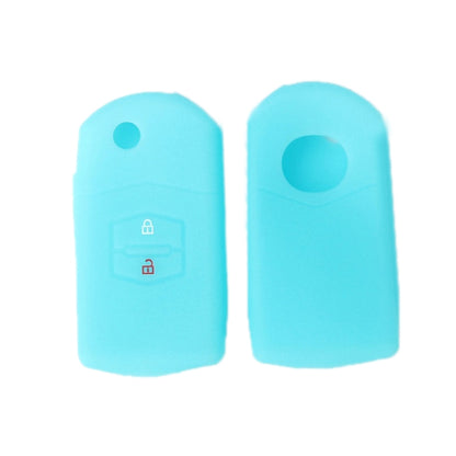 For Mazda M6/CX-5 2pcs Remote Control Folding 2 Button Silicone Case(Luminous Blue) by buy2fix