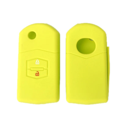 For Mazda M6/CX-5 2pcs Remote Control Folding 2 Button Silicone Case(Apple Green) by buy2fix