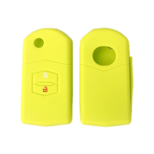 For Mazda M6/CX-5 2pcs Remote Control Folding 2 Button Silicone Case(Apple Green) by buy2fix