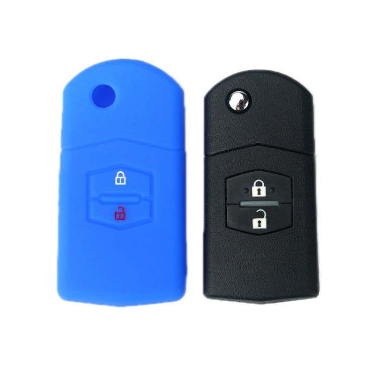 For Mazda M6/CX-5 2pcs Remote Control Folding 2 Button Silicone Case(Apple Green) by buy2fix