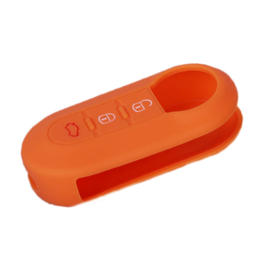 For Fiat 500 2pcs Folding 3 Button Remote Control Silicone Case(Orange) by buy2fix