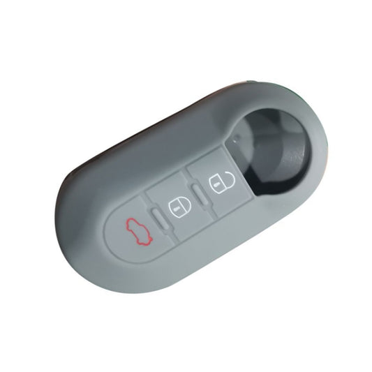 For Fiat 500 2pcs Folding 3 Button Remote Control Silicone Case(Gray) by buy2fix