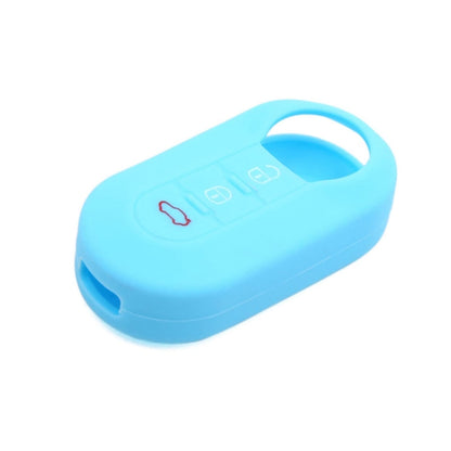 For Fiat 500 2pcs Folding 3 Button Remote Control Silicone Case(Luminous Blue) by buy2fix