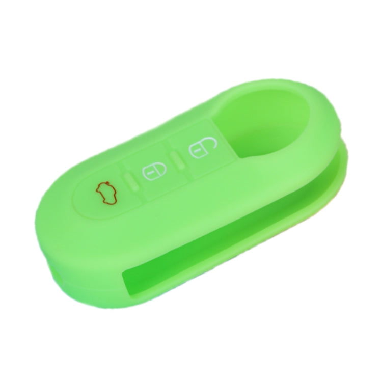 For Fiat 500 2pcs Folding 3 Button Remote Control Silicone Case(Luminous Green) by buy2fix
