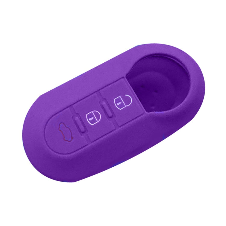 For Fiat 500 2pcs Folding 3 Button Remote Control Silicone Case(Purple) by buy2fix