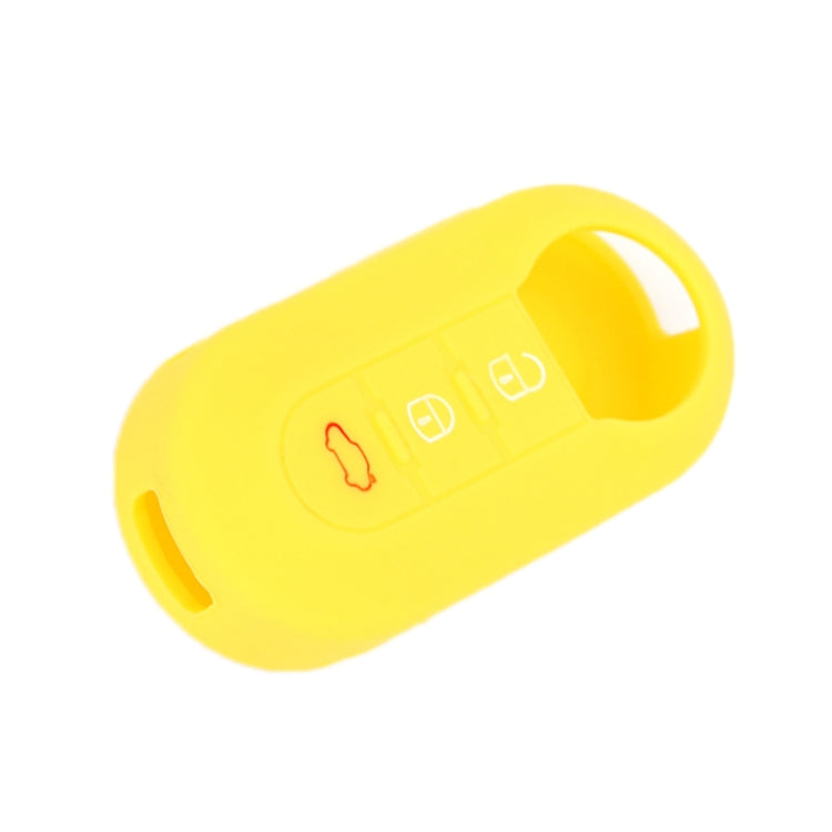 For Fiat 500 2pcs Folding 3 Button Remote Control Silicone Case(Yellow) by buy2fix