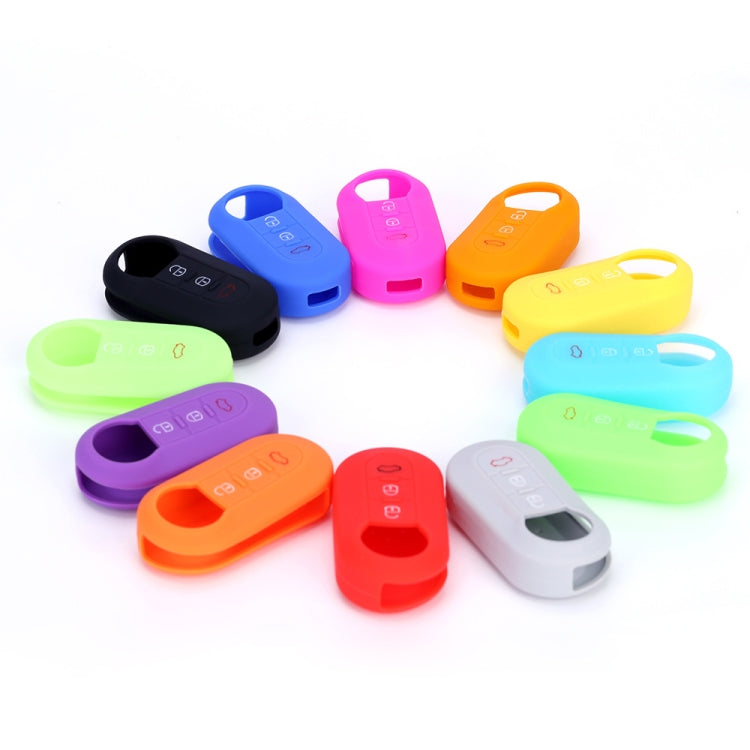 For Fiat 500 2pcs Folding 3 Button Remote Control Silicone Case(Luminous Green) by buy2fix