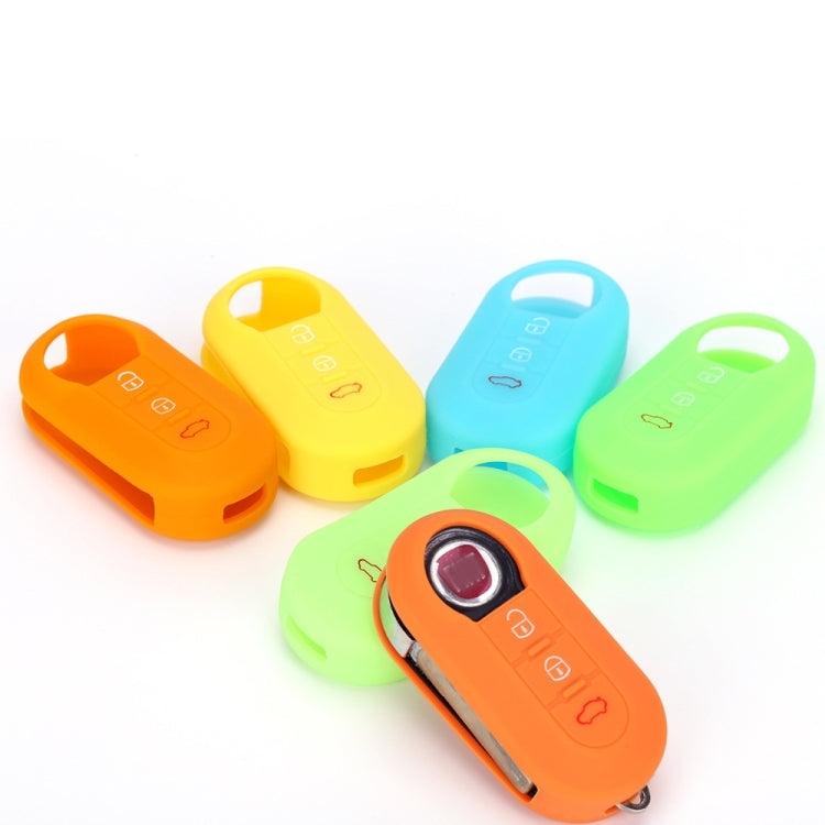 For Fiat 500 2pcs Folding 3 Button Remote Control Silicone Case(Blue) by buy2fix
