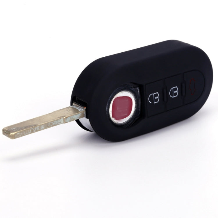 For Fiat 500 2pcs Folding 3 Button Remote Control Silicone Case(Purple) by buy2fix