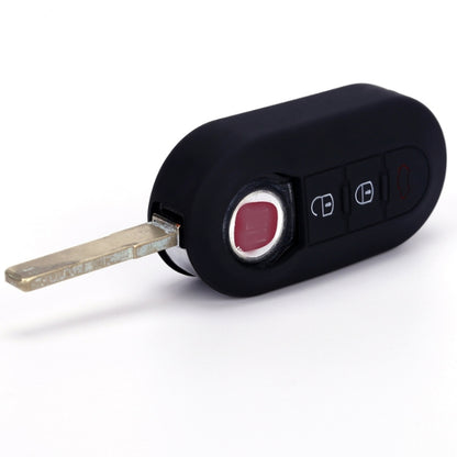 For Fiat 500 2pcs Folding 3 Button Remote Control Silicone Case(Red) by buy2fix