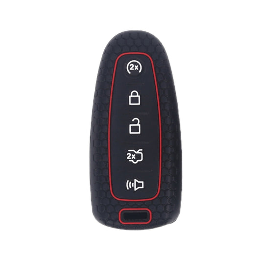 For Ford Edge/Explorer 2pcs 5-Button Key Silicone Case(Black) - Car Key Cases by buy2fix | Online Shopping UK | buy2fix