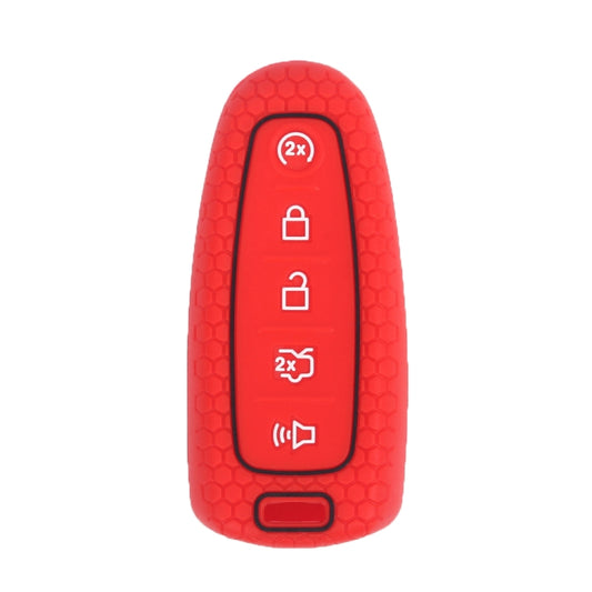 For Ford Edge/Explorer 2pcs 5-Button Key Silicone Case(Red) - Car Key Cases by buy2fix | Online Shopping UK | buy2fix