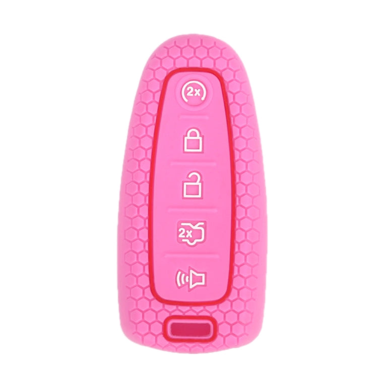 For Ford Edge/Explorer 2pcs 5-Button Key Silicone Case(Pink) by buy2fix