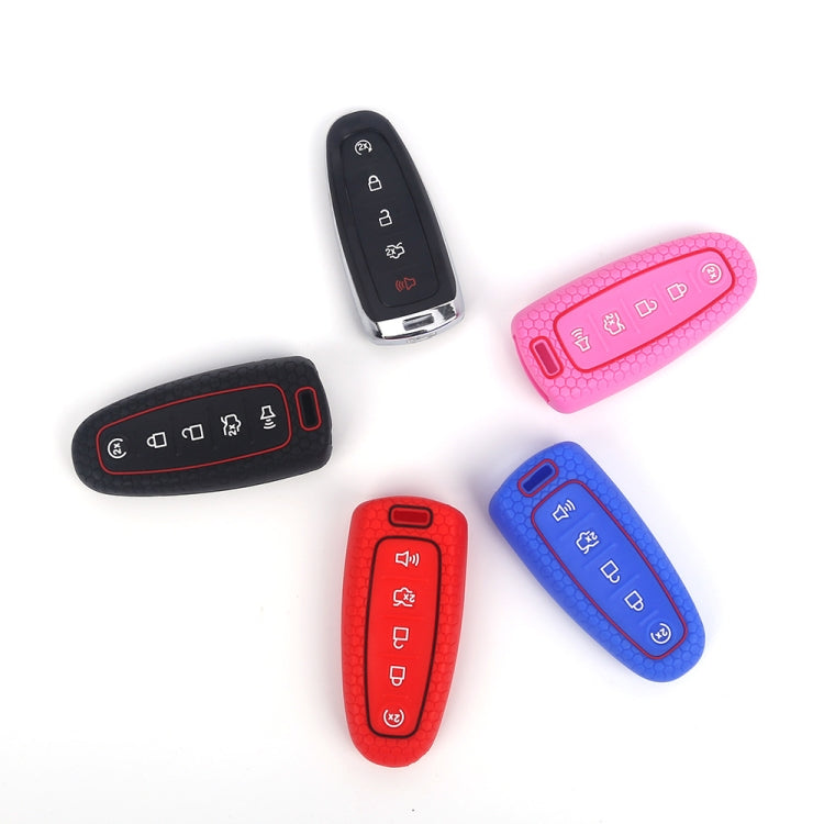 For Ford Edge/Explorer 2pcs 5-Button Key Silicone Case(Pink) by buy2fix