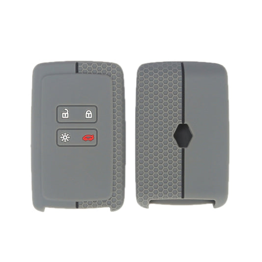 For Renault Koleos/Megane 2pcs 4 Button Honeycomb Pattern Silicone Key Cover(Dark Gray Black Line) - Car Key Cases by buy2fix | Online Shopping UK | buy2fix