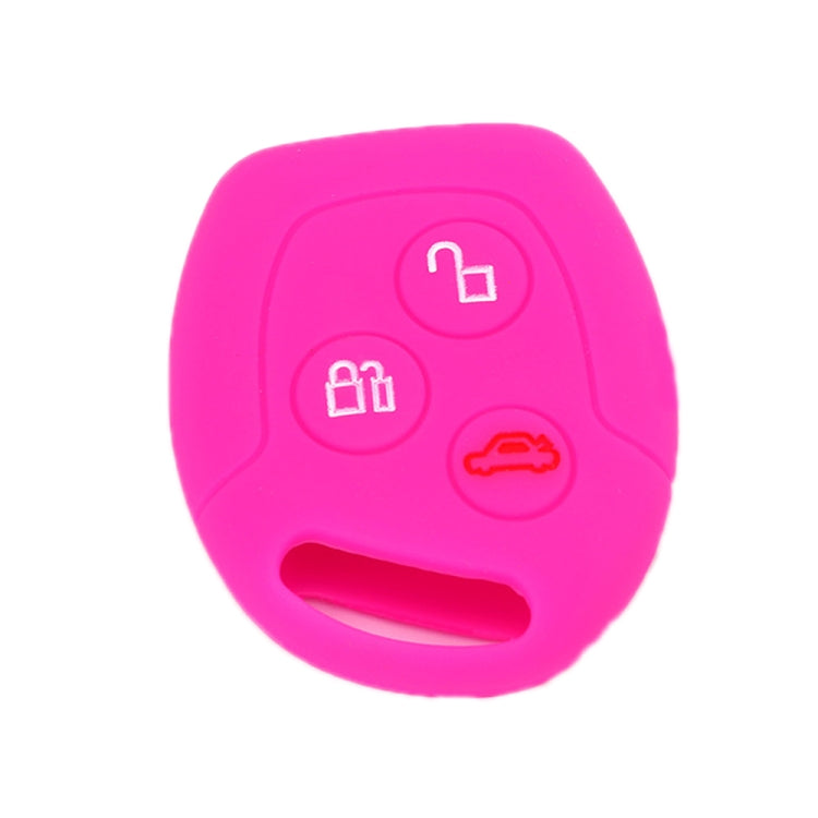 For Ford Transit/Focus 2pcs 3-Button Silicone Key Protector(Rose Red) by buy2fix
