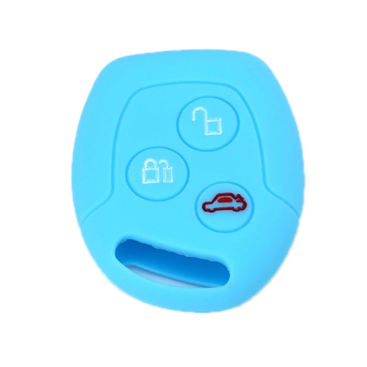 For Ford Transit/Focus 2pcs 3-Button Silicone Key Protector(Sky Blue) - Car Key Cases by buy2fix | Online Shopping UK | buy2fix