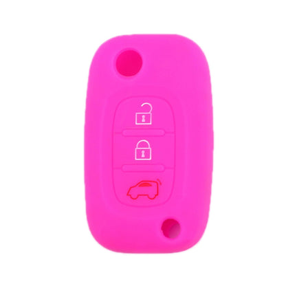 For Mercedes-Benz Smart Folding 2pcs 3 Button Silicone Key Case(Rose Red) by buy2fix