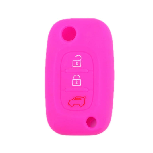 For Mercedes-Benz Smart Folding 2pcs 3 Button Silicone Key Case(Rose Red) by buy2fix