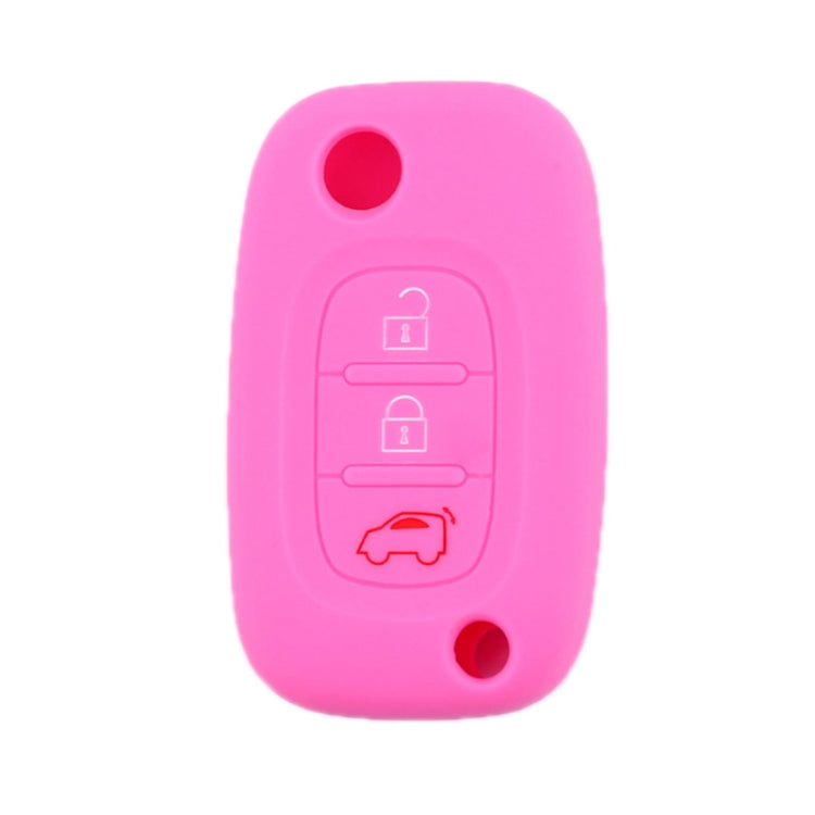 For Mercedes-Benz Smart Folding 2pcs 3 Button Silicone Key Case(Pink) by buy2fix