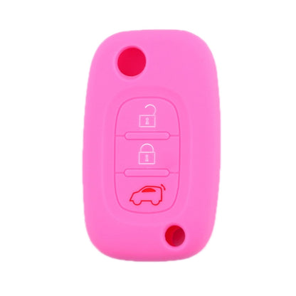 For Mercedes-Benz Smart Folding 2pcs 3 Button Silicone Key Case(Pink) by buy2fix